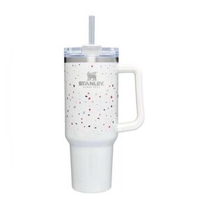Stanley 40oz White Tumbler with Speckled Design and Handle